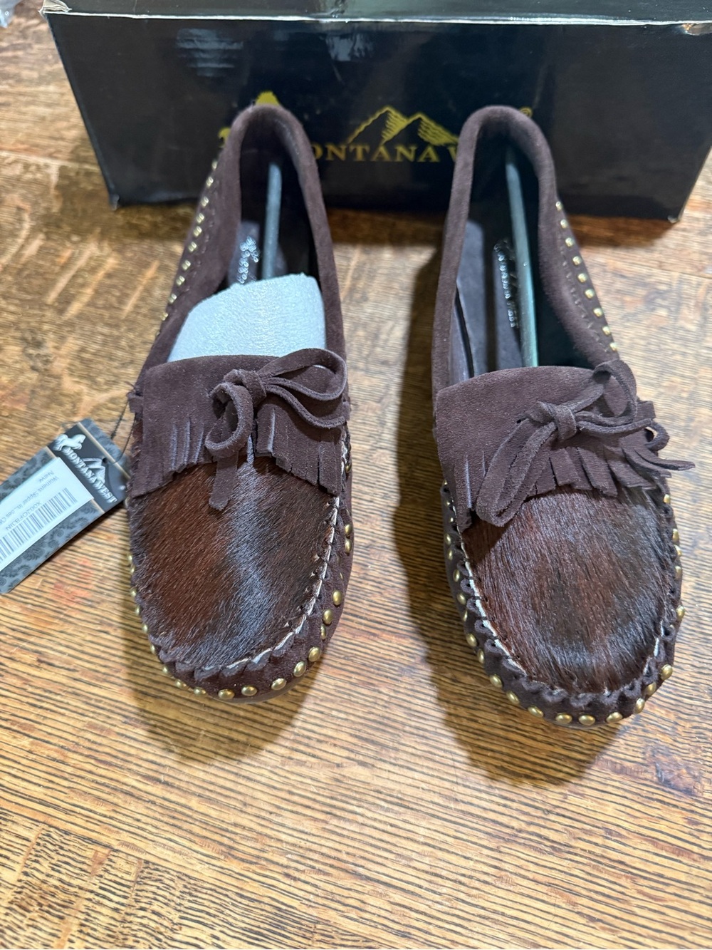 Montana West Brown Suede Tassel Moccasin Loafers